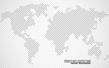 Fototapeta premium Abstract world map of dots. Dotted map. Vector illustration