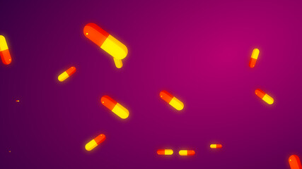 Drug prescription for pills medicine capsule pattern background. Abstract healthcare technology and science medical concept.