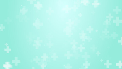 Abstract medical green blue cross pattern background.