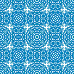 Abstract fantasy thin line hexagon, triangle geometric seamless pattern. Creative mosaic, tile background. 