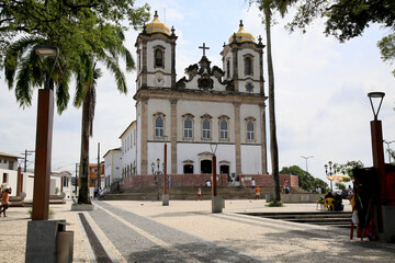 salvador, bahia, brazil - february 17, 2021: mass in the Basilica of Senhor do Bonfim celebrates...