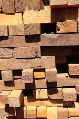 stack of square wood  blocks
