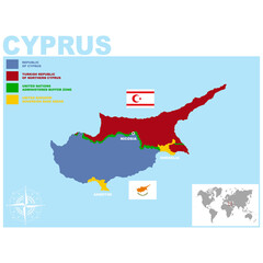 vector map of the Republic of Cyprus for your project