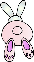 Color Easter illustration. Bunny