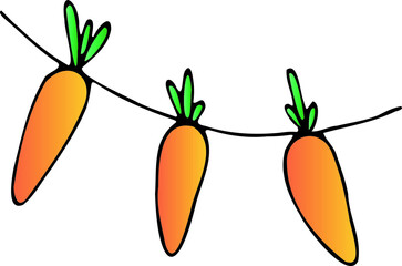 Color Easter illustration. Garland of carrot