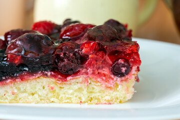 Red berry pie slice