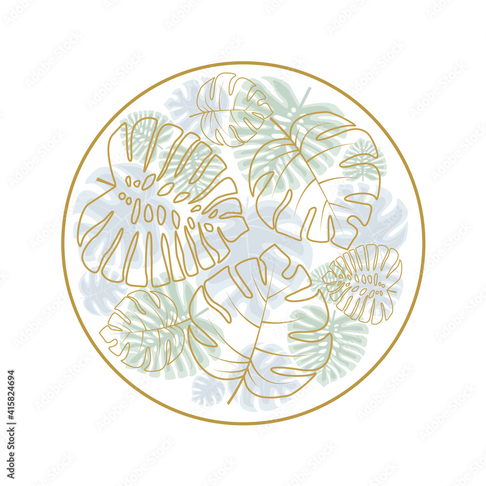 Sticker palm leaf decoration