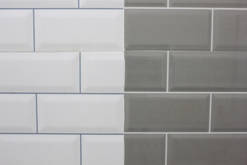 Black and white marble bricks wall background 