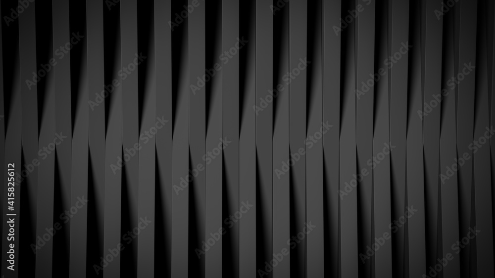 Poster abstract background made of black, long cubes. 3d rendering