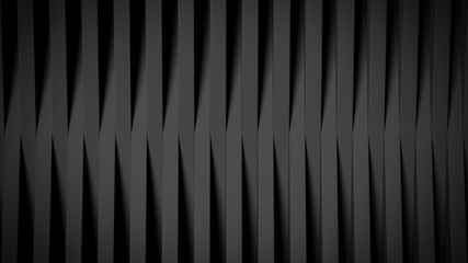 Abstract background made of black, long cubes. 3d rendering