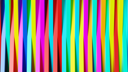 Abstract background made of colorful long cubes. 3d rendering