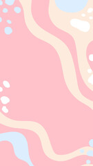 Vertical abstract background. Hand drawn various shapes and doodle objects. Use for Instagram stories. Contemporary modern trendy vector illustrations. Gentle colors.