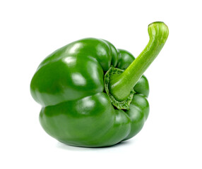 green sweet bell pepper  isolated on white background