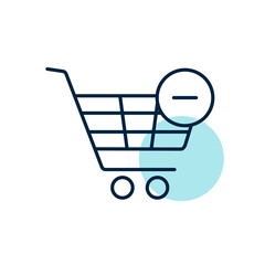 Shopping cart icon with minus sign