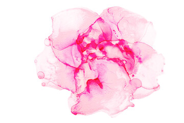 Alcohol ink art. Abstract fluid art painting alcohol ink technique  pink flower