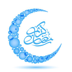Arabic Calligraphic text of Ramadan Kareem for the Muslim community festival celebration.