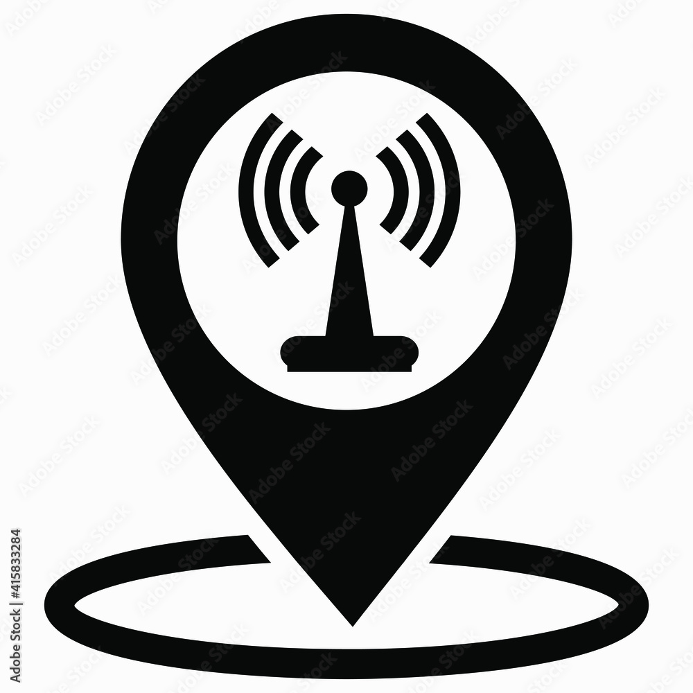 Aufkleber wi-fi location icon. internet access point. wifi geotag. vector graphics.
