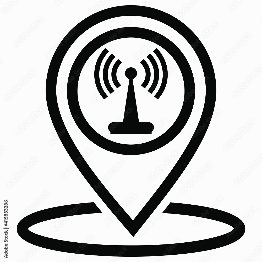 Aufkleber wi-fi location icon. internet access point. wifi geotag. vector graphics.