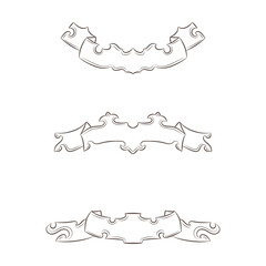 Set of vintage banners ribbons isolated on white background
