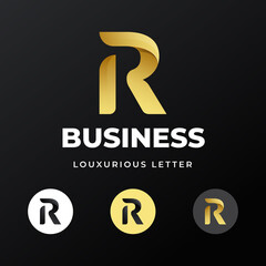 Premium luxury letter initial R logo template design