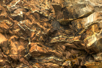 Rocky formations of various texture and color