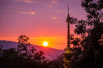 sunset in the mountains