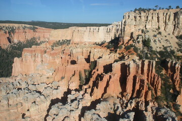 Aerial Image From Helicopter of Bryce Canyon, Utah Showing Geological Formations in Sandstone...