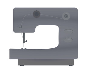 Grey sewing machine. vector illustration