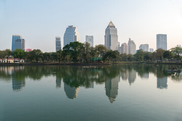 Naklejka premium Lumpini Park, public park in central Bangkok, Thailand