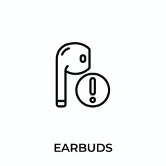 earbuds icon vector. headphones sign symbol for modern design. Vector illustration	