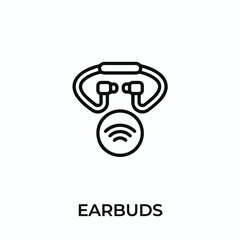 earbuds icon vector. headphones sign symbol for modern design. Vector illustration	
