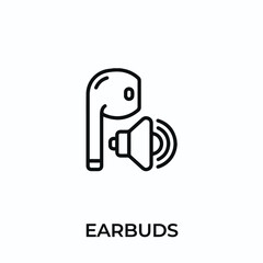 earbuds icon vector. headphones sign symbol for modern design. Vector illustration	