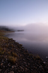 fog over the river yellowstone national park
