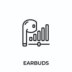 earbuds icon vector. headphones sign symbol for modern design. Vector illustration	