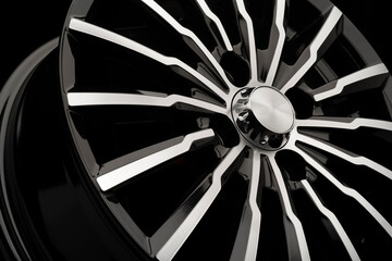 new black aluminum alloy wheel die cast disc close up
