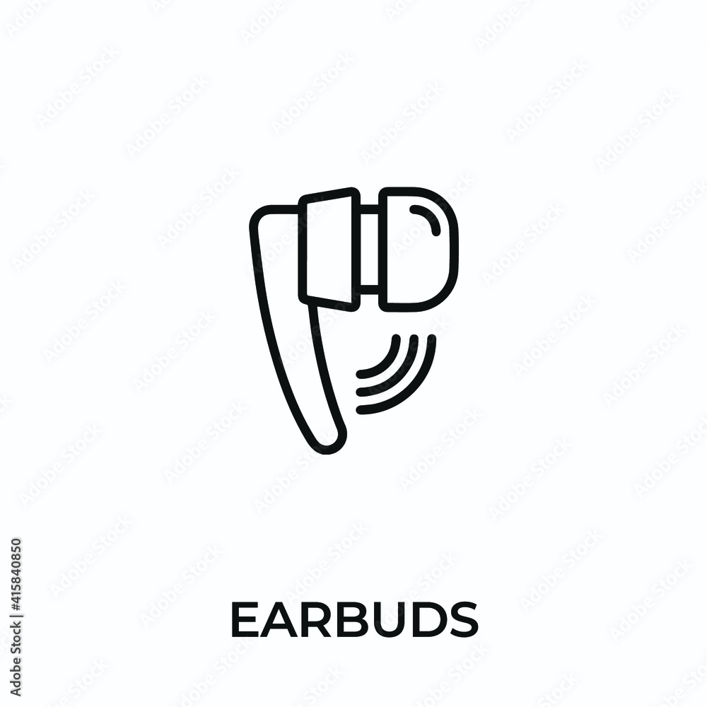 Wall mural earbuds icon vector. headphones sign symbol for modern design. Vector illustration	