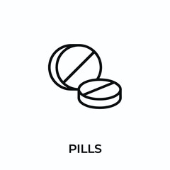 pills icon vector. tablets sign symbol for modern design. Vector illustration	
