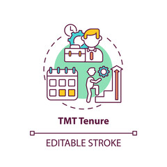 Tmt tenure concept icon. Top management team analysis criteria. Previous working experience. Business idea thin line illustration. Vector isolated outline RGB color drawing. Editable stroke