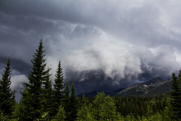 clouds over the mountains