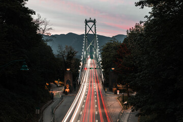 traffic in the city Lions Gate Bridge Vancouver 