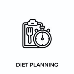 diet planning icon vector. diet planning sign symbol for modern design. Vector illustration	