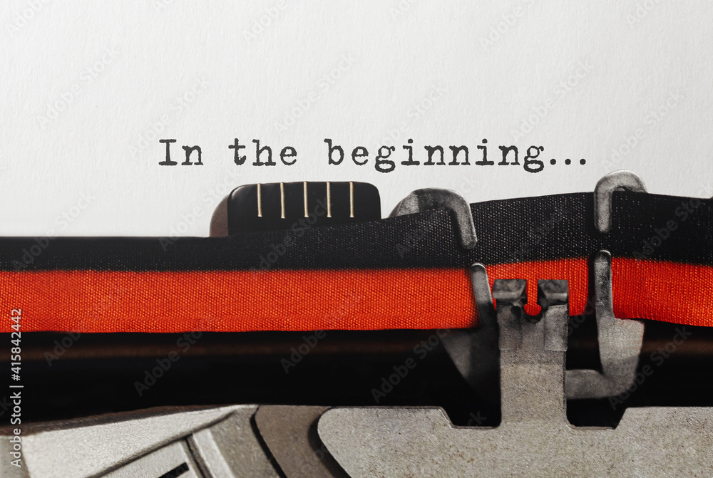 Poster text in the beginning typed on retro typewriter