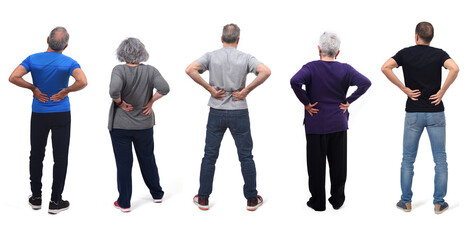 Obraz premium .full portrait of men and women with pain on back white background