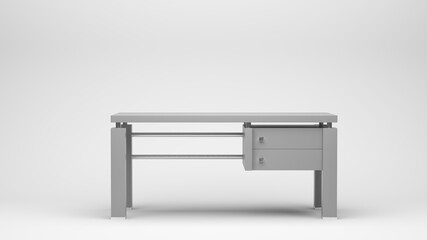3d illustration concept of modern table or stands on a white background 