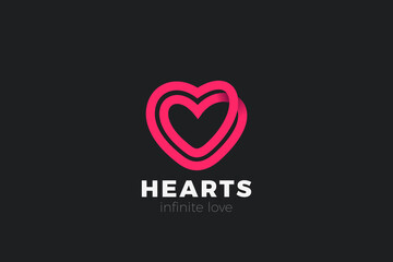 Heart Logo Love Dating Charity design vector template. Infinite Love Looped Logotype concept icon.