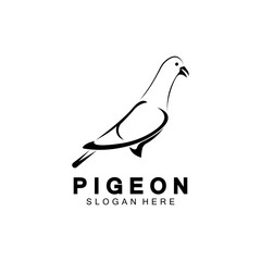 Pigeon bird logo vector icon illustration design template