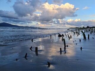 praia, natureza, areia, água, onda, vida, férias