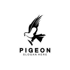 Pigeon bird logo vector icon illustration design template