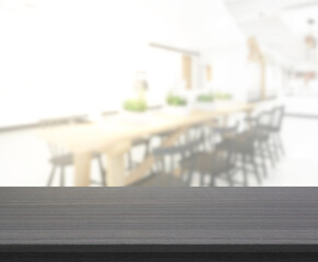 Table Top And Blur Dining Room Of   Background