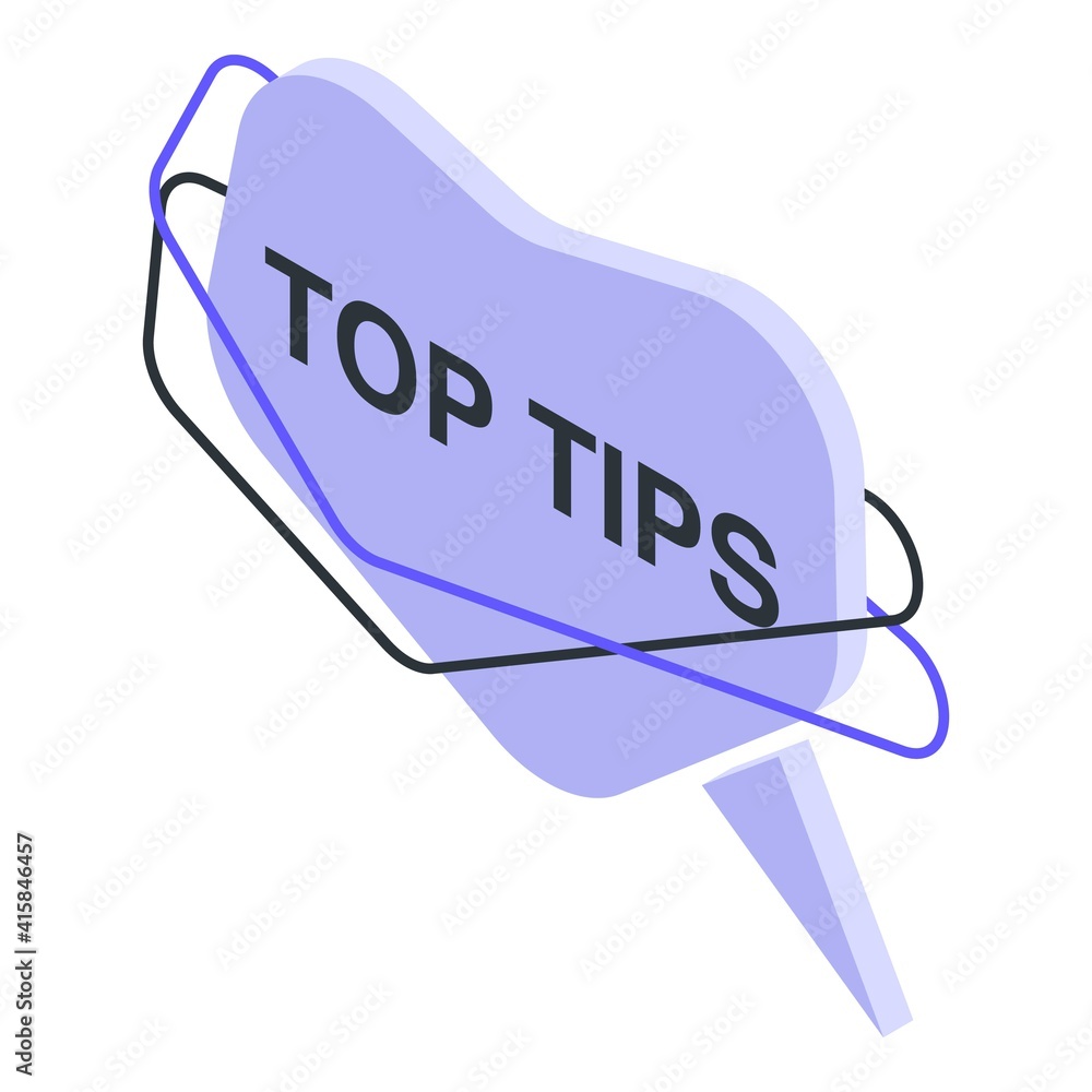 Poster top tips icon. isometric of top tips vector icon for web design isolated on white background